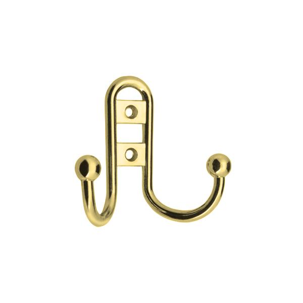 Крючок R15, 2-х рожковый, золото 10934